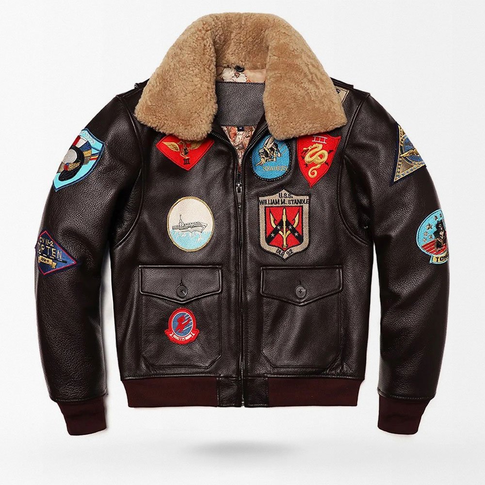 Кожаная куртка-бомбер Top Gun Maverick