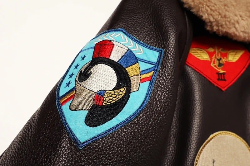 Top gun maverick leather bomber jacket