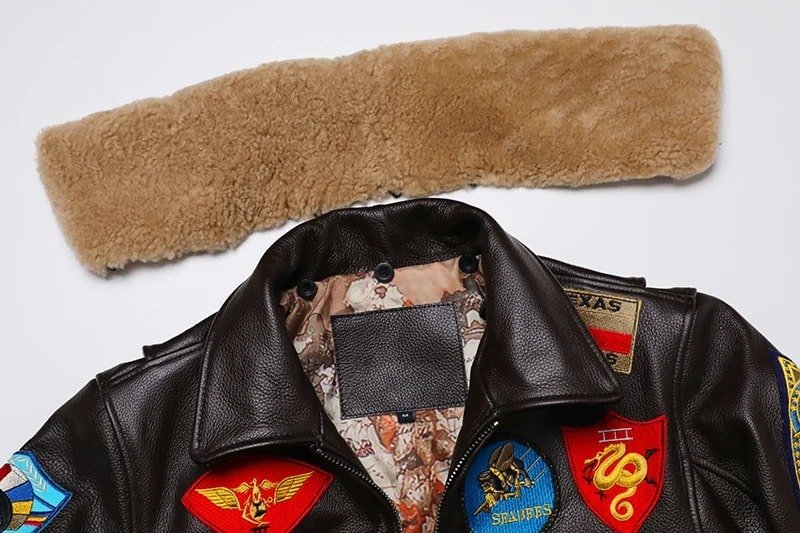 Top gun maverick leather bomber jacket