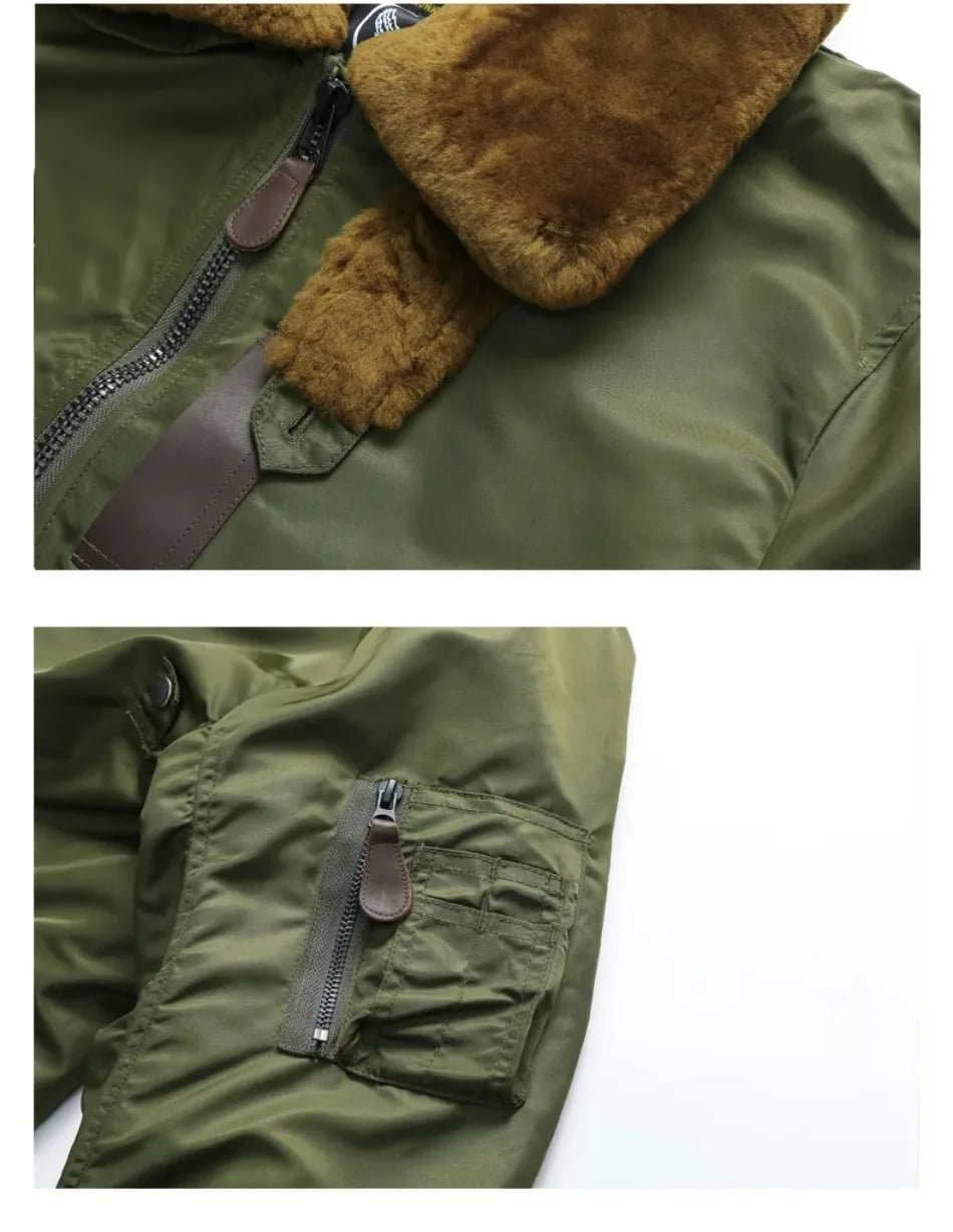 Vintage B15 Bomber Flight Jacket Men Navy Blue|Olive Green
