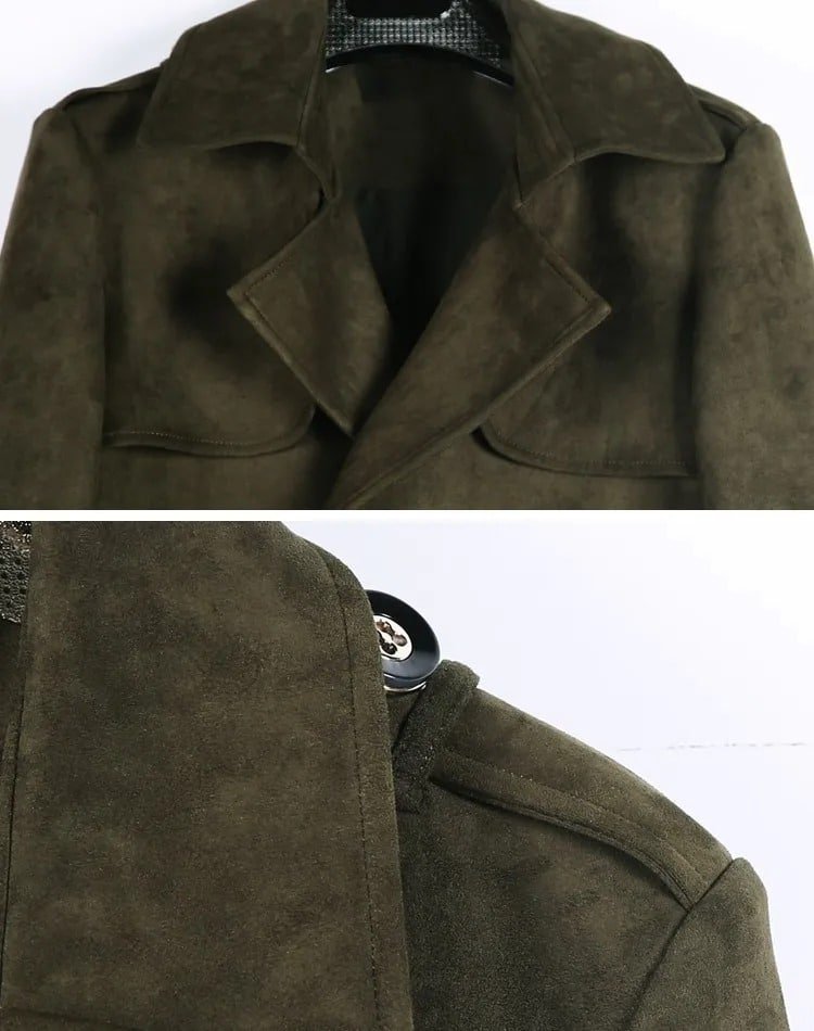 Double breasted military trench coat Green|Grey|Olive