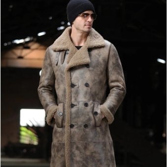 military coat sheep fur collar