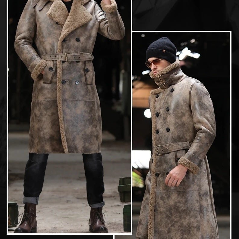 military coat sheep fur collar