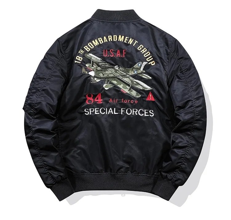 usaf black ma-1 flight jacket