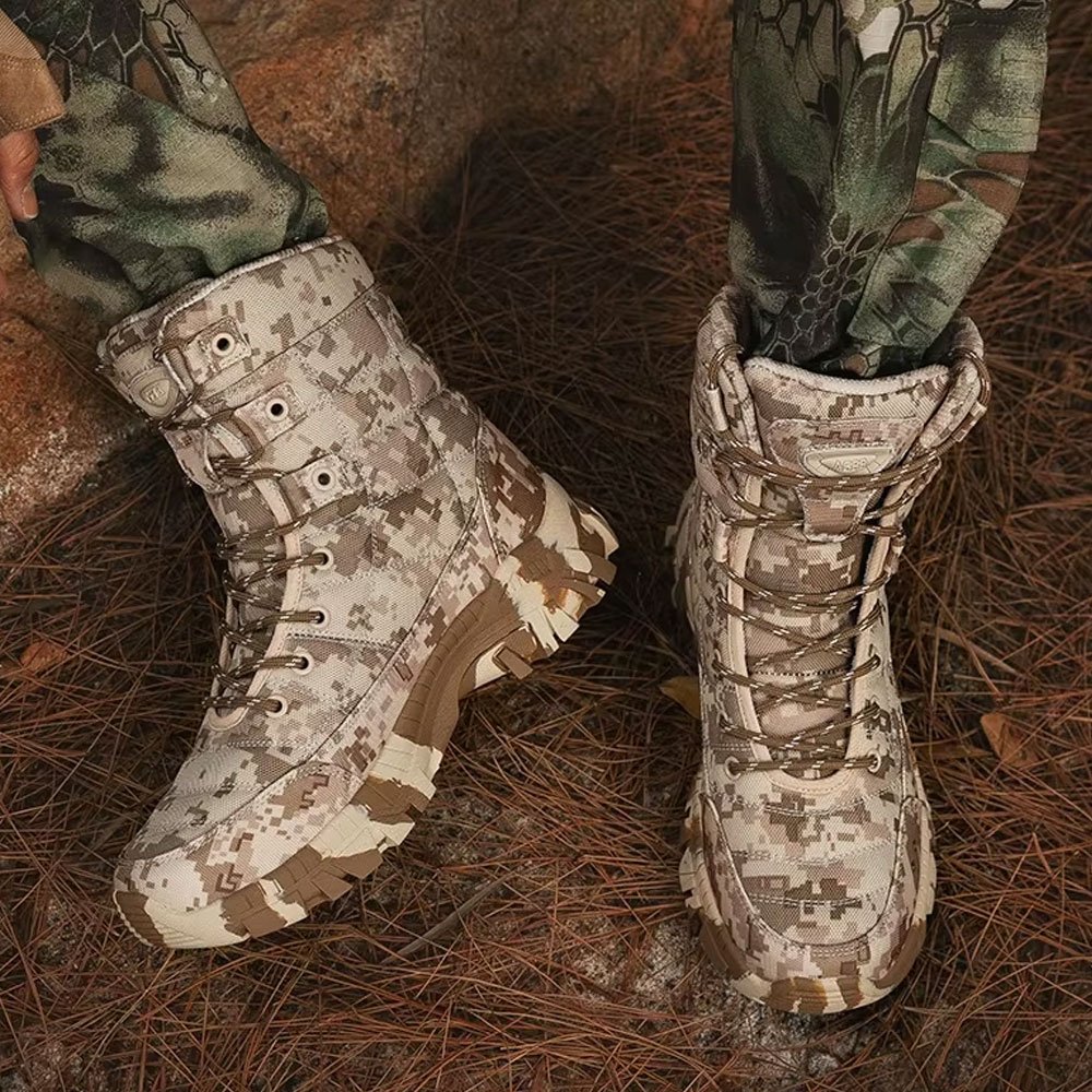 Desert digital camouflage lightweight boots