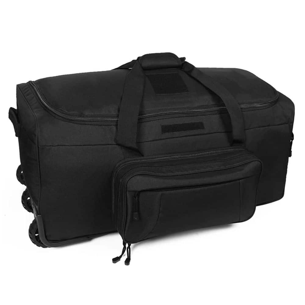 Large military duffle bag with wheels (124L) Black