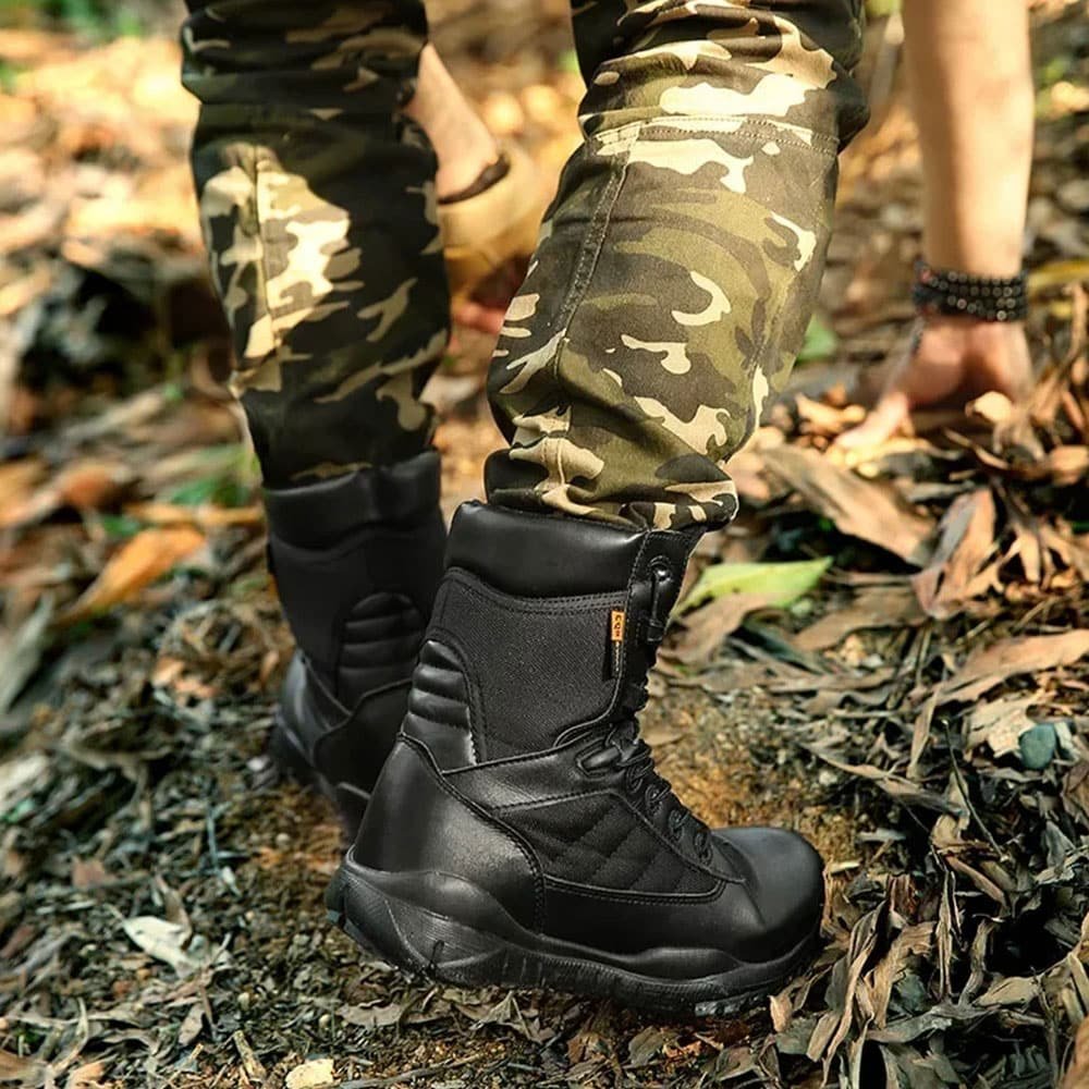 Lightweight black tactical boots