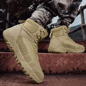 Mid height tactical hiking boots Desert Tan