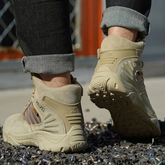 Mid length Safety boots Desert Tan
