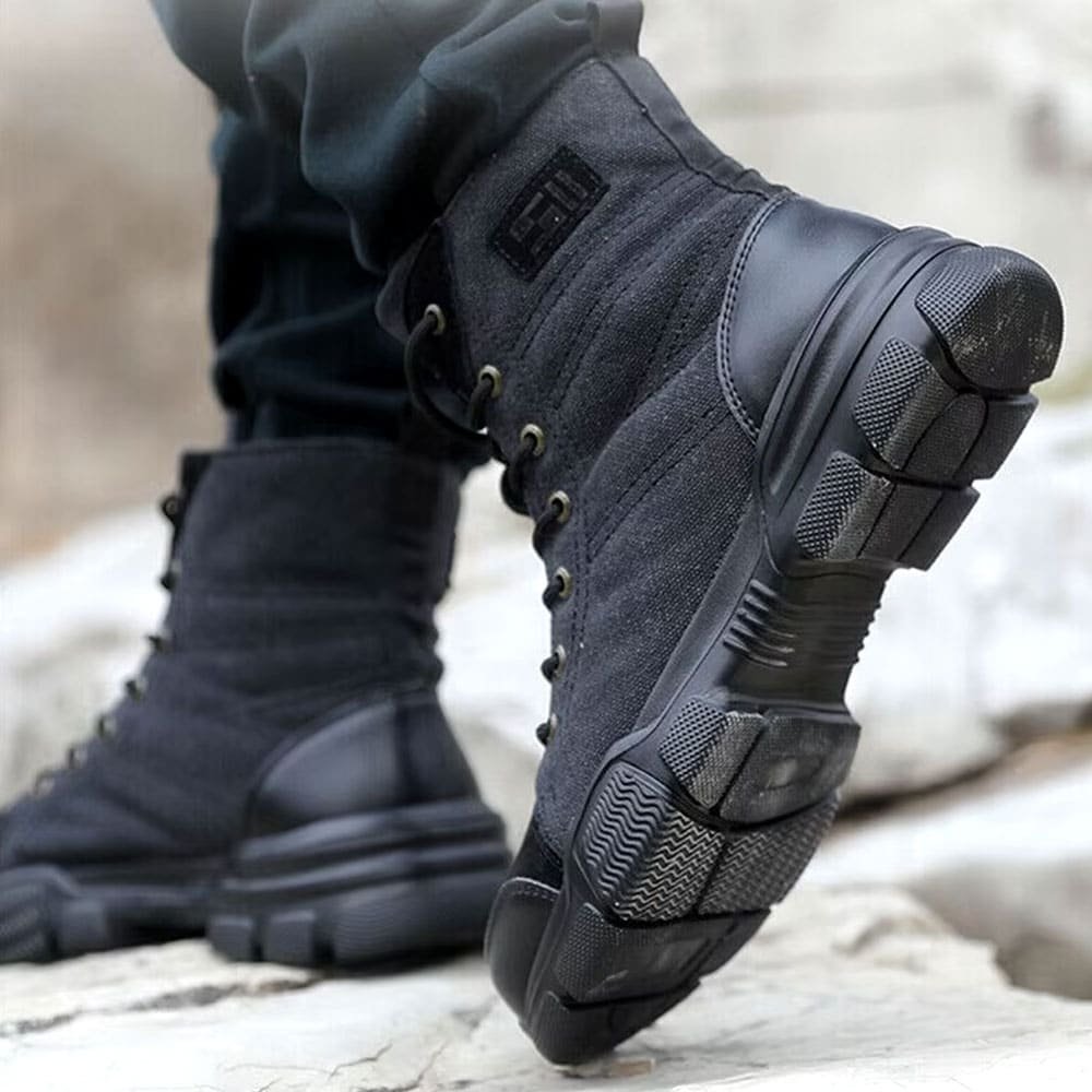 Steel toe military Black boots