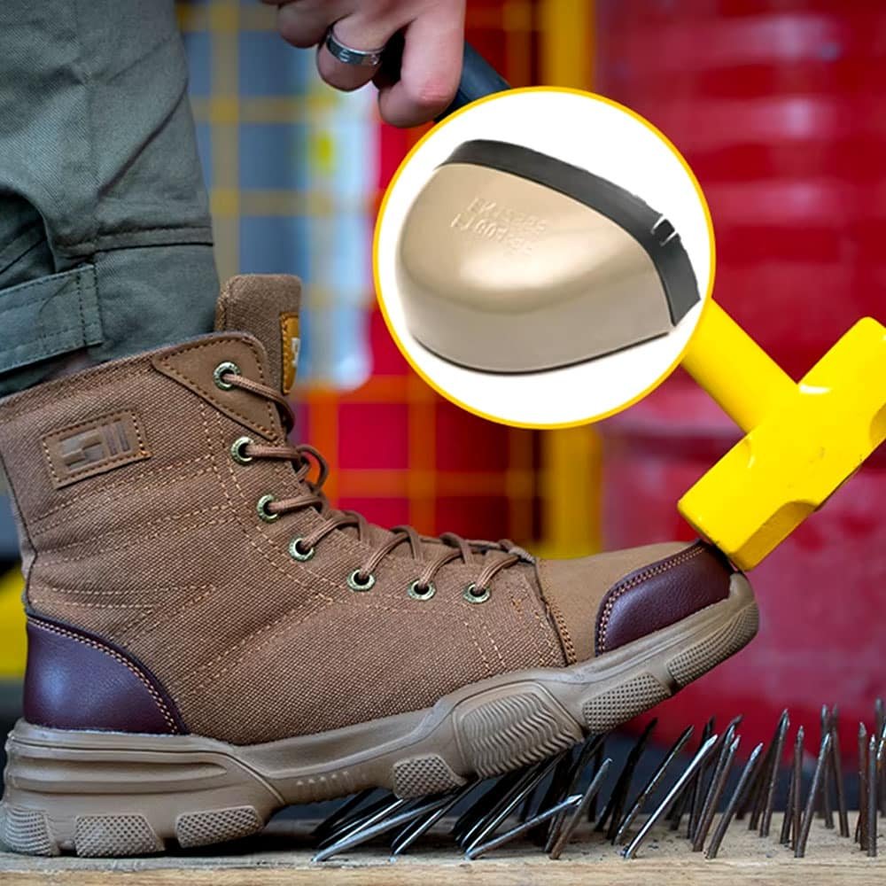 Steel toe military Brown boots