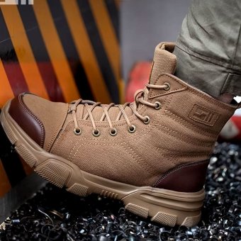 Steel toe military Brown boots