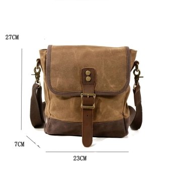 Vintage Leather military style messenger bag
