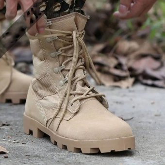 Армейские ботинки цвета Desert Tan из замшевой кожи