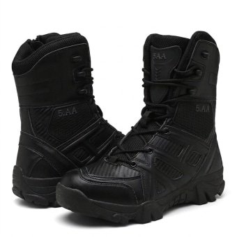 Synthetic leather combat boots