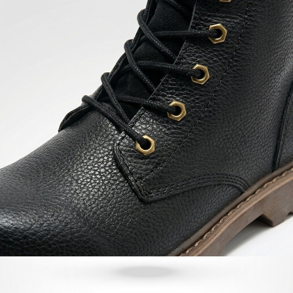 Vintage combat boots black leather
