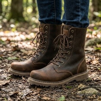 Vintage combat boots brown leather