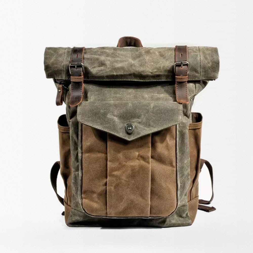 Vintage military canvas backpack Khaki