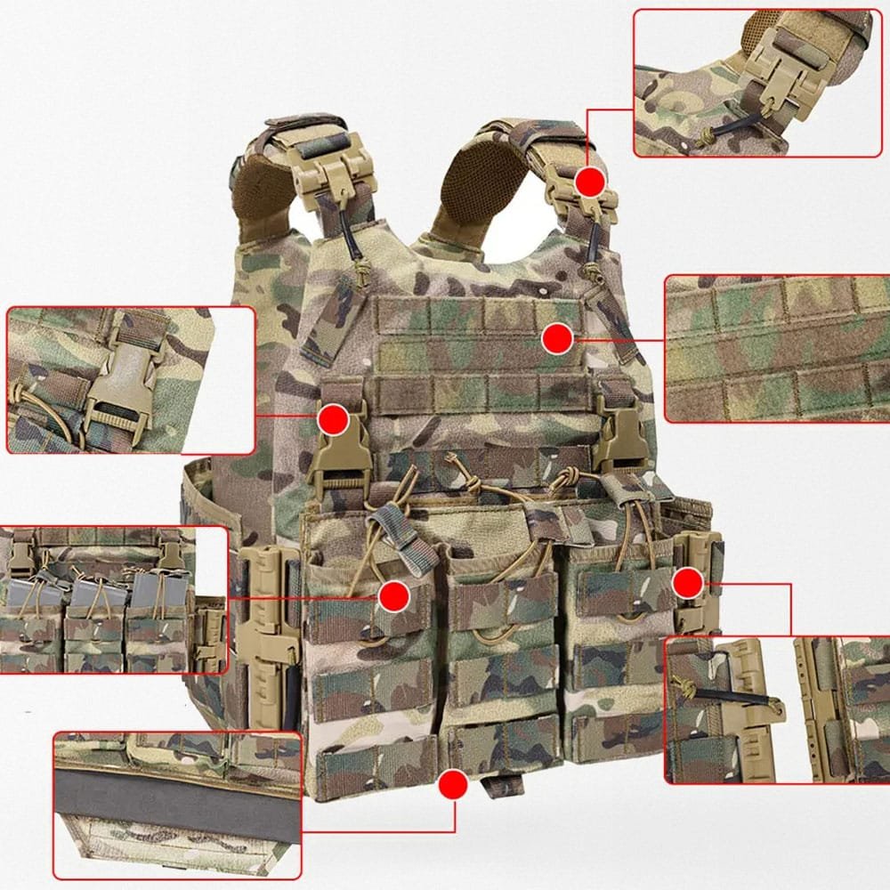 Tactical Plate Carrier With Mag Pouches