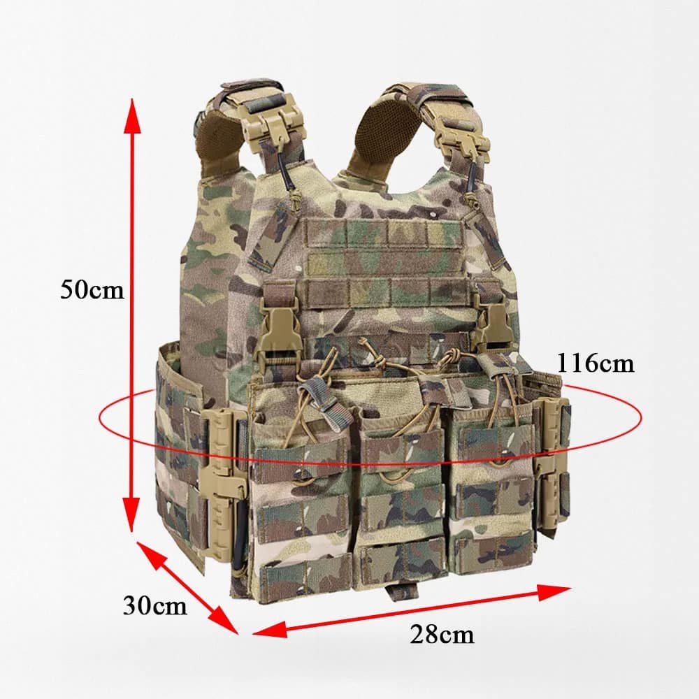 Tactical Plate Carrier With Mag Pouches