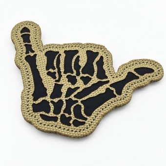 Shaped skeleton hand patch