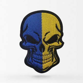 Нашивка Череп с Флагом Украины фигурная