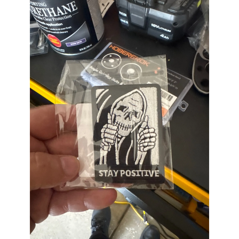Нашивка Stay Positive Skull photo review